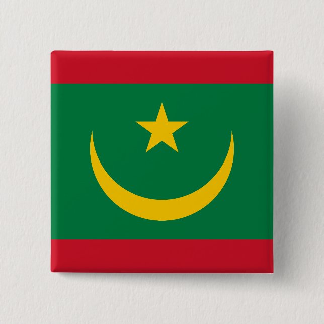 Chapa Cuadrada Bandera de Mauritania (Anverso)