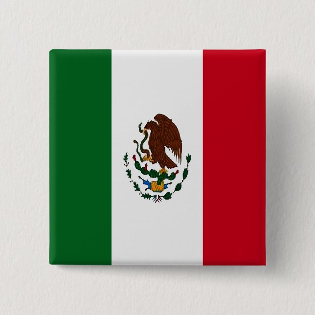 Chapa Cuadrada Bandera de México Patriótico (Anverso)