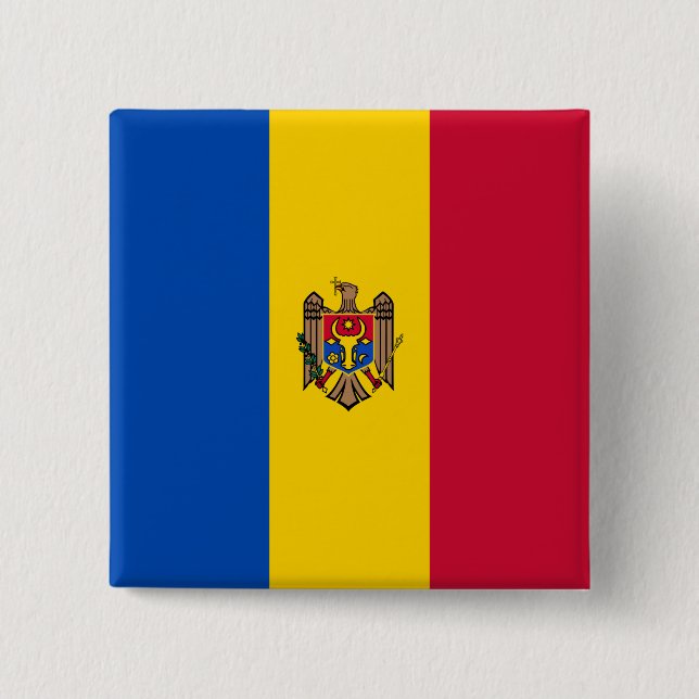 Chapa Cuadrada Bandera de Moldavia (Anverso)
