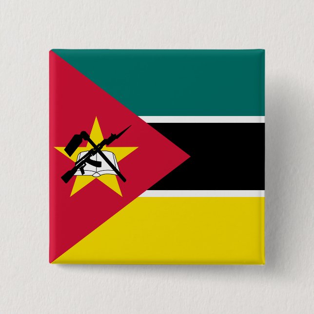 Chapa Cuadrada Bandera de Mozambique (Anverso)
