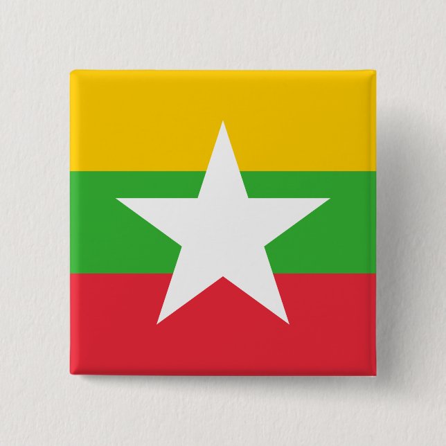 Chapa Cuadrada Bandera de Myanmar (Anverso)