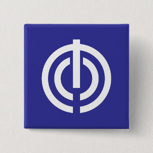 Chapa Cuadrada Bandera de Naha, Okinawa, Japón