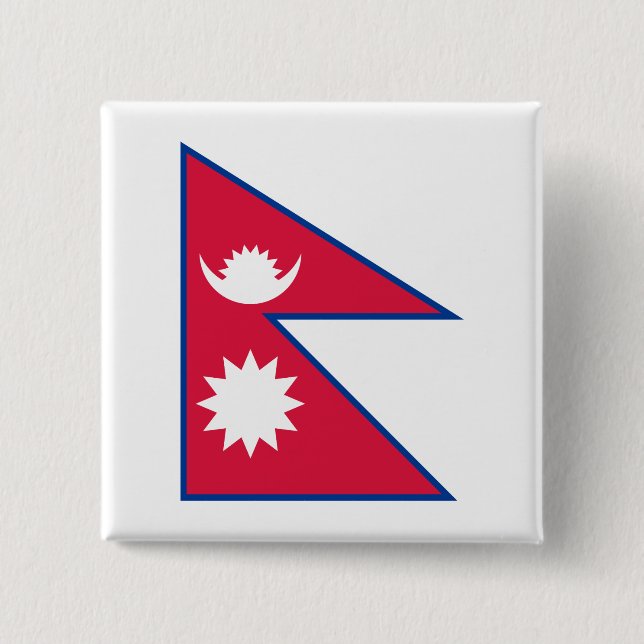 Chapa Cuadrada Bandera de Nepal (nepalés) (Anverso)