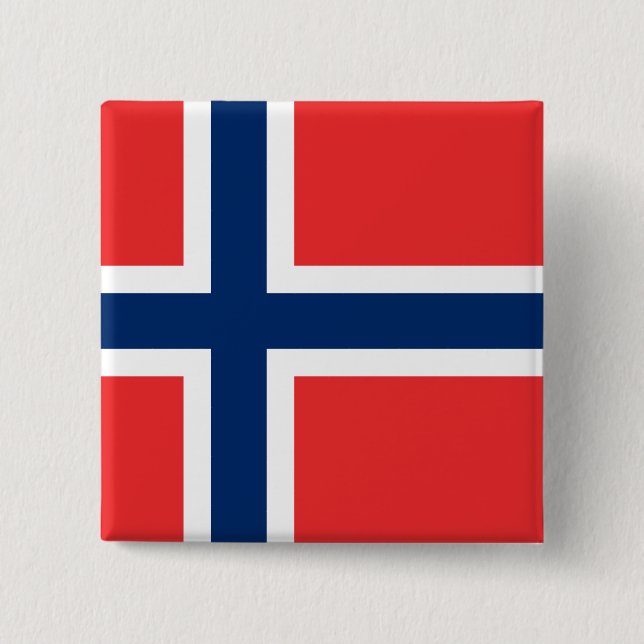 Chapa Cuadrada Bandera de Noruega (noruego) (Anverso)