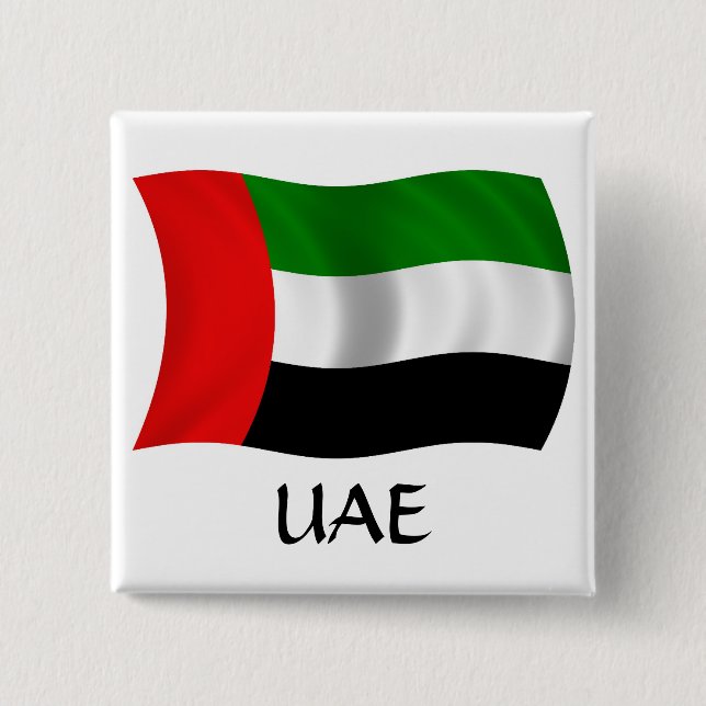 Chapa Cuadrada Bandera de ondeo de Emiratos Árabes Unidos (Anverso)