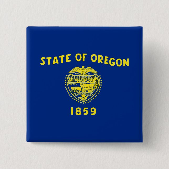 Chapa Cuadrada Bandera de Oregon (Anverso)