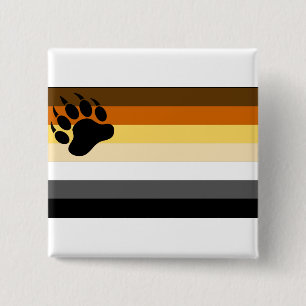 Chapa Cuadrada Bandera de orgullo de oso gay