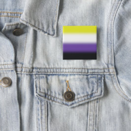 Chapa Cuadrada Bandera de Orgullo No Binario Gradiente – Bandera