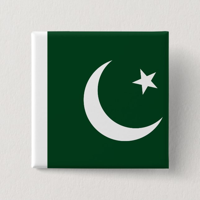 Chapa Cuadrada Bandera de Pakistán (paquistaní) (Anverso)