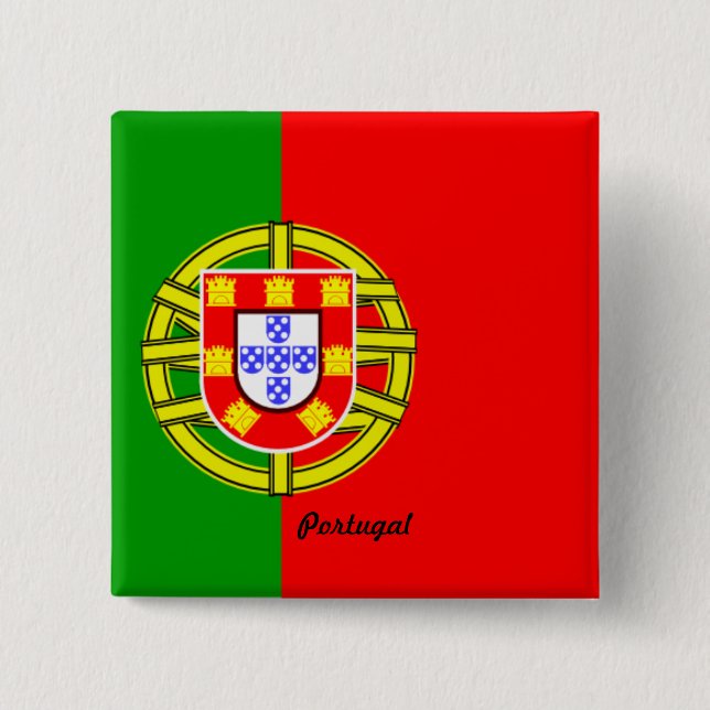 Chapa Cuadrada bandera de portugal (Anverso)