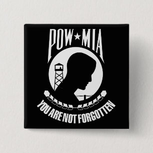 Chapa Cuadrada Bandera de POW-MIA
