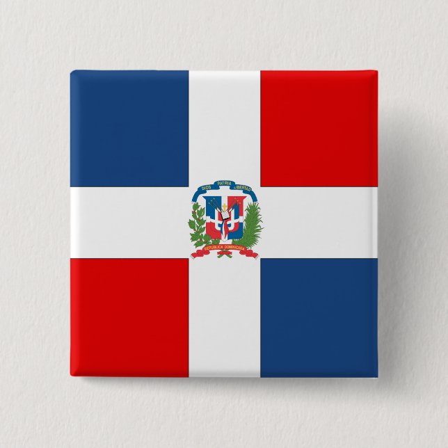 Chapa Cuadrada Bandera de República Dominicana (Anverso)