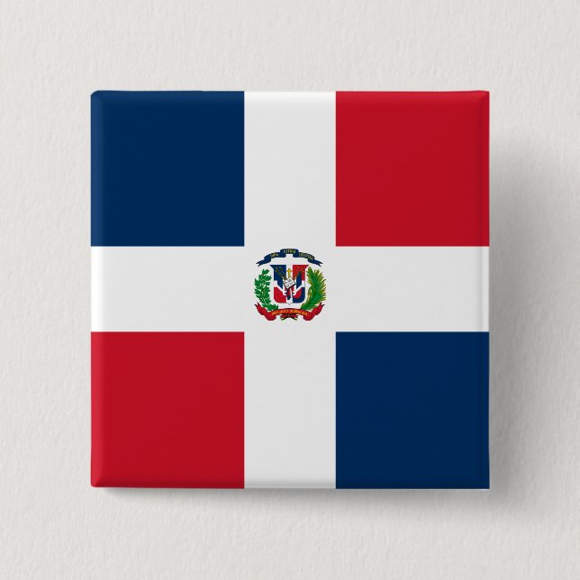 Chapa Cuadrada Bandera de República Dominicana (Anverso)