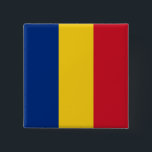 Chapa Cuadrada Bandera de Rumania (rumana)<br><div class="desc">Productos de bandera mundial de personalizable - Por favor,  no dude en añadir su propio texto.</div>