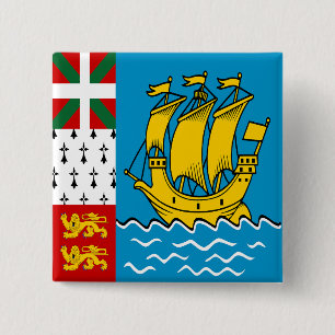 Chapa Cuadrada Bandera de Saint Pierre y Miquelon