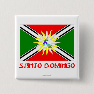 Chapa Cuadrada Bandera de Santo Domingo con nombre