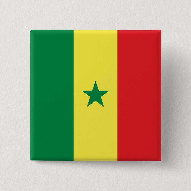 Chapa Cuadrada Bandera de Senegal (senegalés) (Anverso)