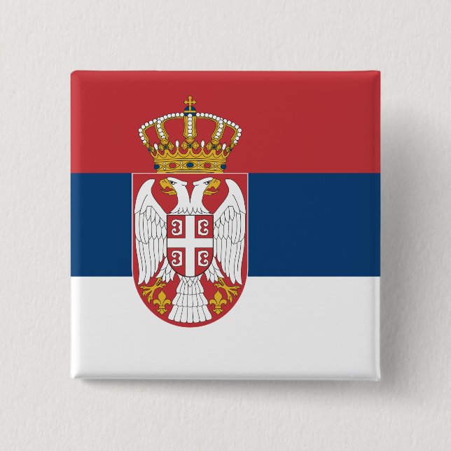 Chapa Cuadrada Bandera de Serbia (serbia) (Anverso)