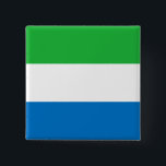 Chapa Cuadrada Bandera de Sierra Leona<br><div class="desc">Productos de bandera mundial de personalizable - Por favor,  no dude en añadir su propio texto.</div>