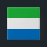 Chapa Cuadrada Bandera de Sierra Leona<br><div class="desc">Productos de bandera mundial de personalizable - Por favor,  no dude en añadir su propio texto.</div>
