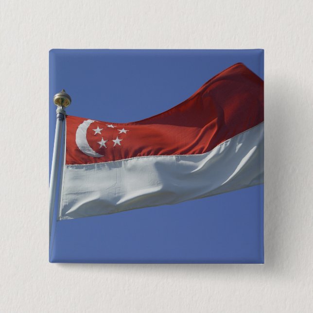 Chapa Cuadrada Bandera de Singapur (Anverso)