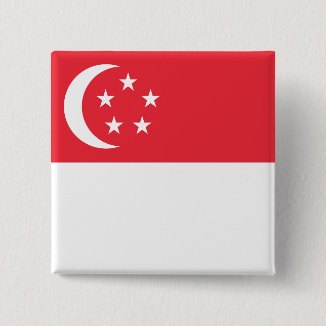 Chapa Cuadrada Bandera de Singapur (Anverso)