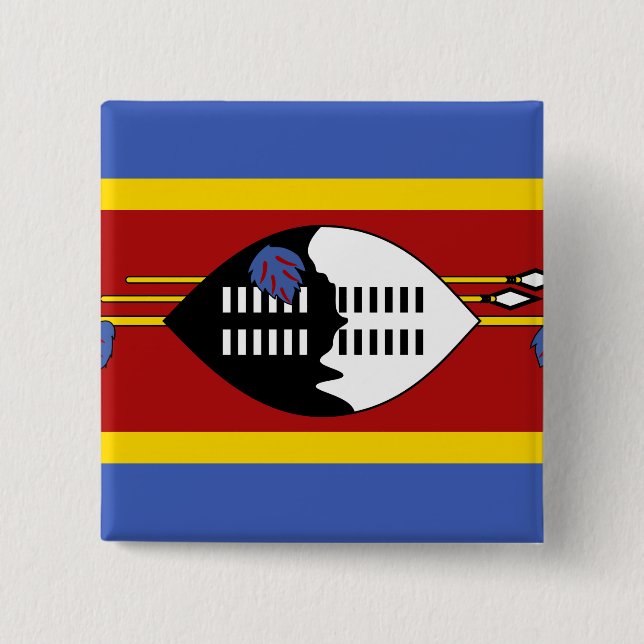 Chapa Cuadrada Bandera de Suazilandia (Anverso)