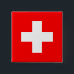 Chapa Cuadrada Bandera de Suiza<br><div class="desc">Bandera de Suiza</div>