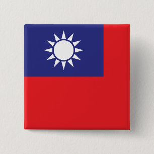 Chapa Cuadrada Bandera de Taiwán