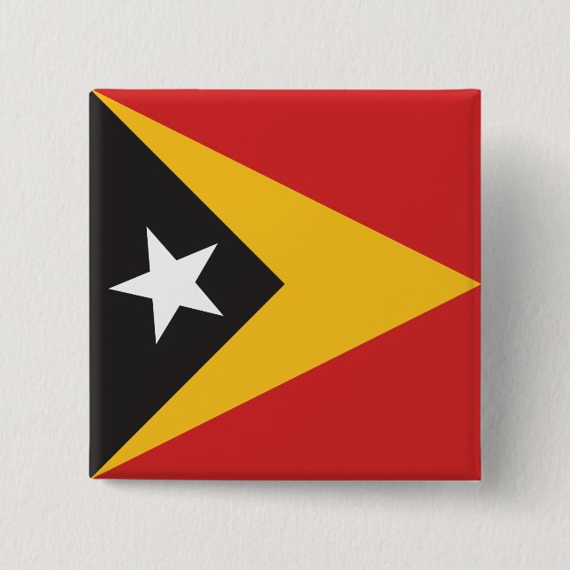 Chapa Cuadrada Bandera de Timor Oriental (Anverso)