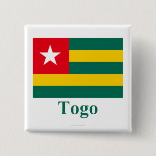 Chapa Cuadrada Bandera de Togo con nombre