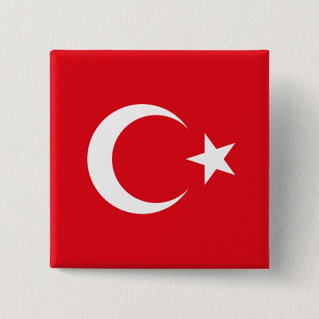 Chapa Cuadrada Bandera de Turquía (Anverso)