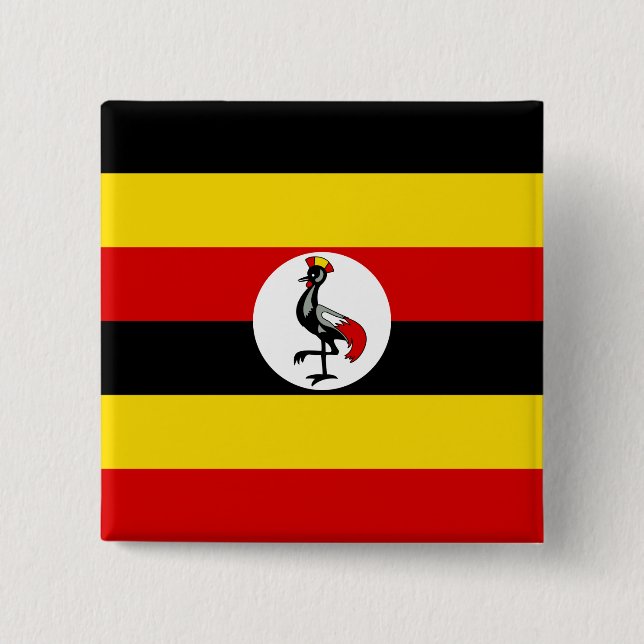 Chapa Cuadrada Bandera de Uganda (Anverso)