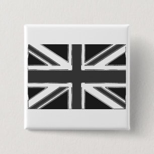Chapa Cuadrada Bandera de Union Jack del Reino Unido - Cromado