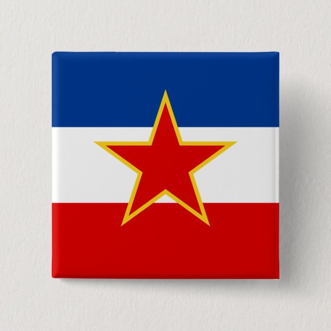 Chapa Cuadrada Bandera de Yugoslavia (Anverso)