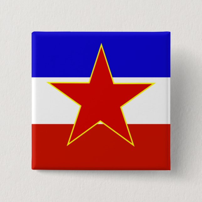 Chapa Cuadrada Bandera de Yugoslavia (Anverso)