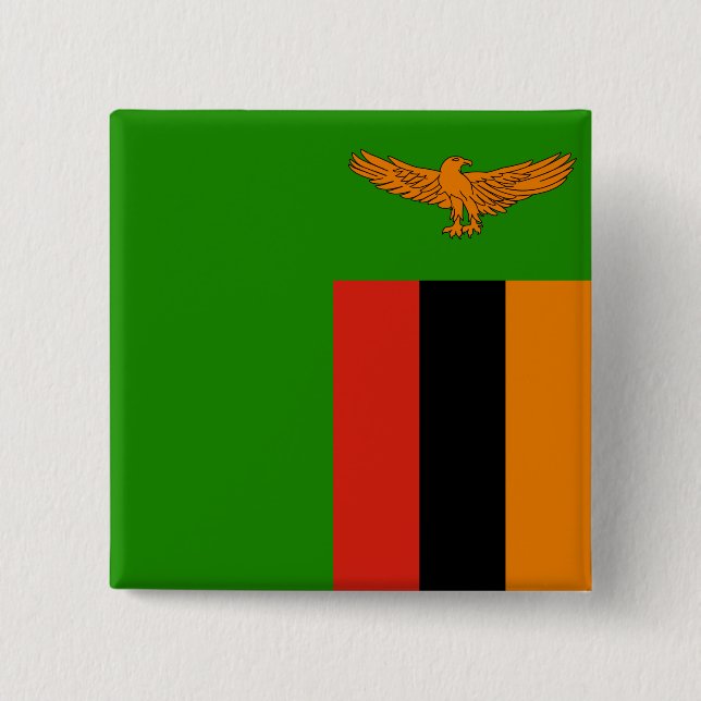 Chapa Cuadrada Bandera de Zambia (Anverso)