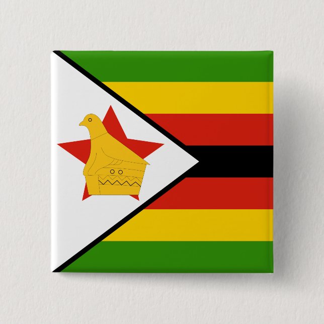 Chapa Cuadrada Bandera de Zimbabue (Anverso)