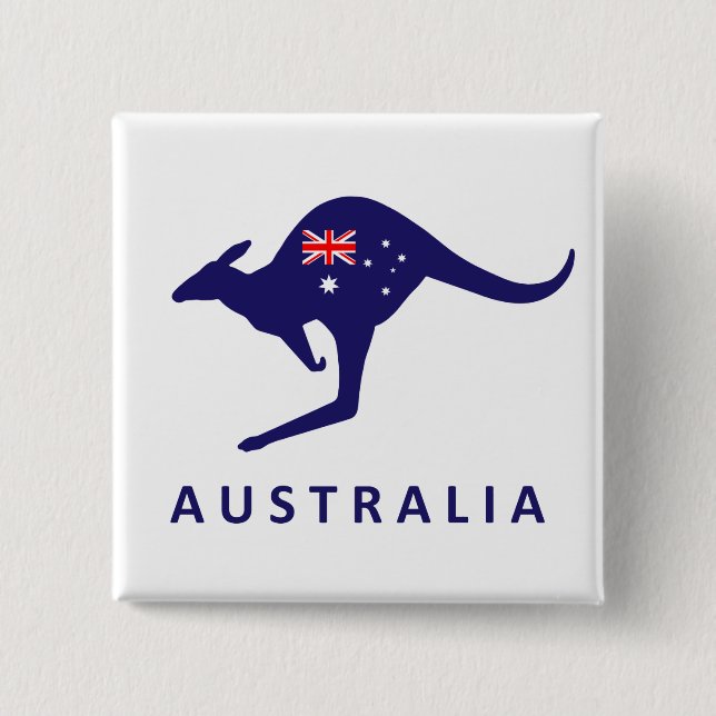 CHAPA CUADRADA BANDERA DEL CANGURO DE AUSTRALIA (Anverso)