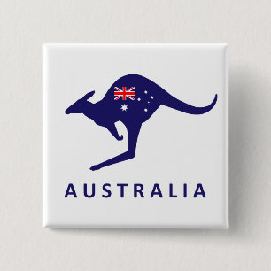 CHAPA CUADRADA BANDERA DEL CANGURO DE AUSTRALIA