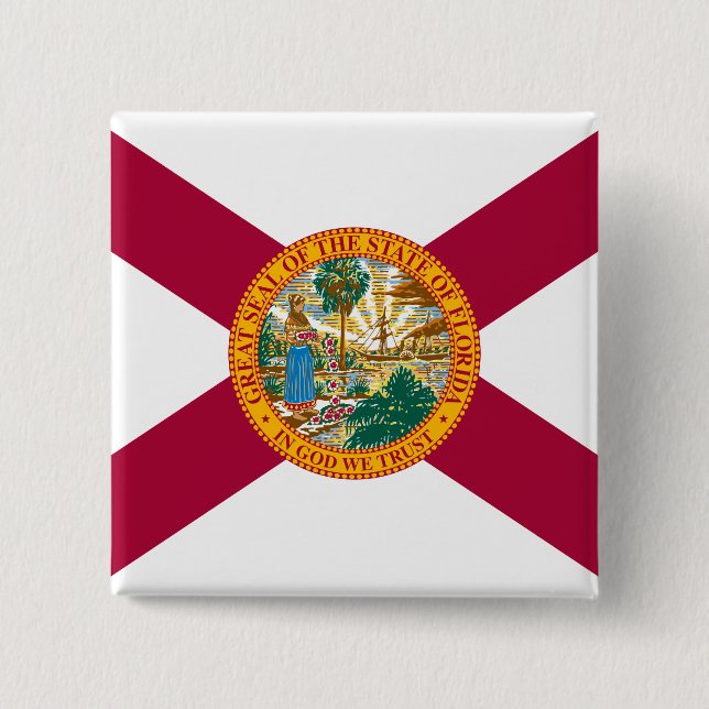 Chapa Cuadrada Bandera del estado de Florida (Anverso)