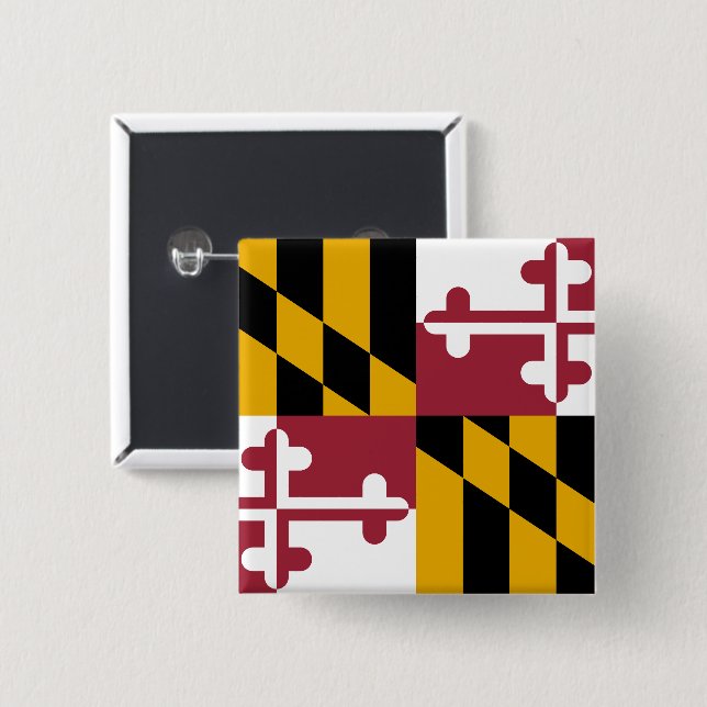 Chapa Cuadrada Bandera del Estado de Maryland Estados Unidos (Anverso y reverso)