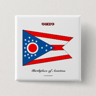 Chapa Cuadrada Bandera del estado de Ohio y eslogan