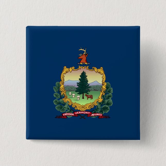 Chapa Cuadrada Bandera del Estado de Vermont (Anverso)
