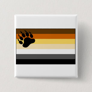 Chapa Cuadrada Bandera del Orgullo Gay Bear