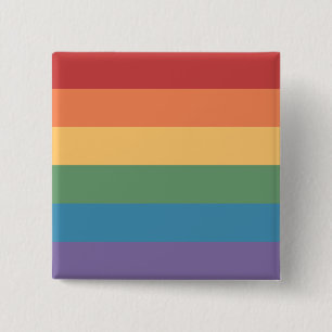 Chapa Cuadrada Bandera del Orgullo Gay con Efecto Heather