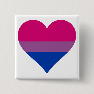 Chapa Cuadrada Bandera del orgullo LGBTQ por el corazón bisexual