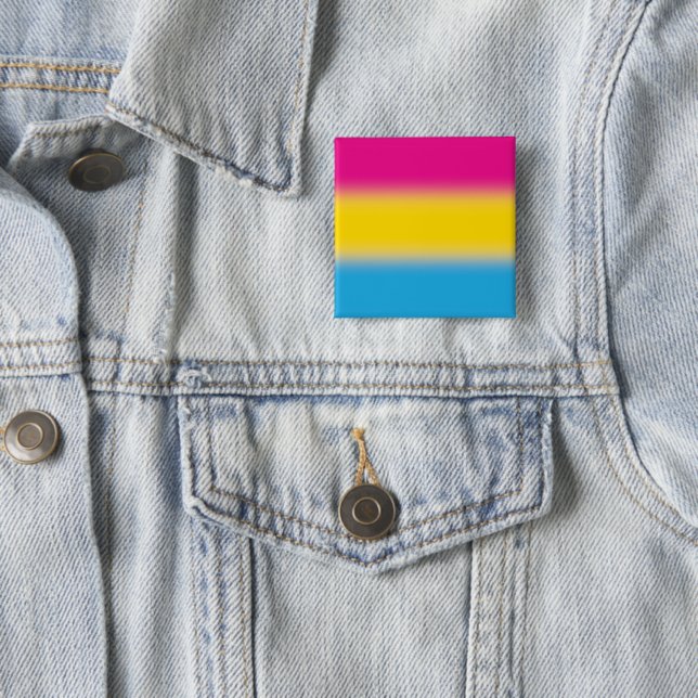 Chapa Cuadrada Bandera del Orgullo Pansexual de Gradiente - Bande (In situ)