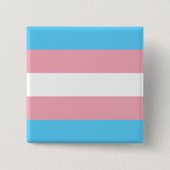 Chapa Cuadrada Bandera del Orgullo Trans (Orgullo Transgénero) (Anverso)