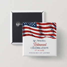 Chapa Cuadrada Bandera estadounidense moderna 4 de julio: Jubilac